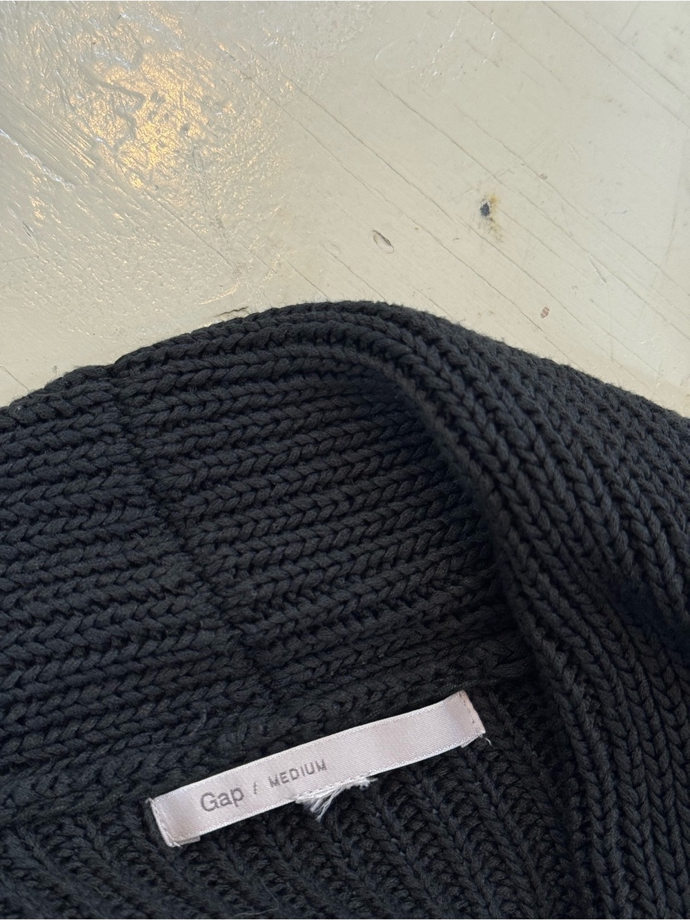 GAP Black Open-Front Sleeveless Ribbed Cardigan Vest - Picture 4 of 4